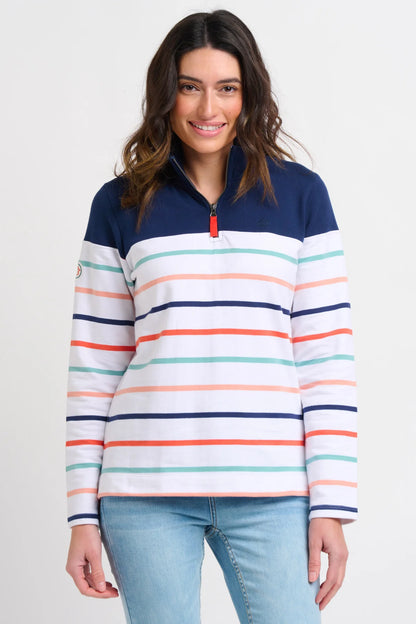 Stripe Quarter Zip Sweat